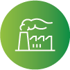 icon of industrial building with vapor stack